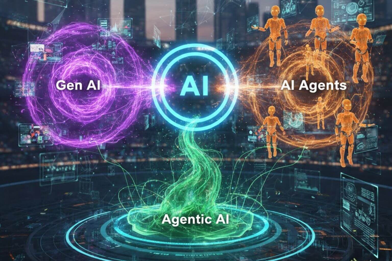 Gen AI vs AI Agents vs Agentic AI